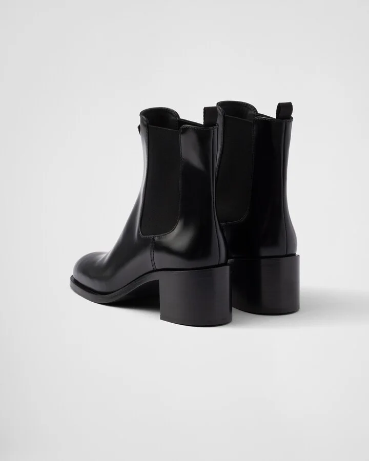 Brushed leather booties - Image 5