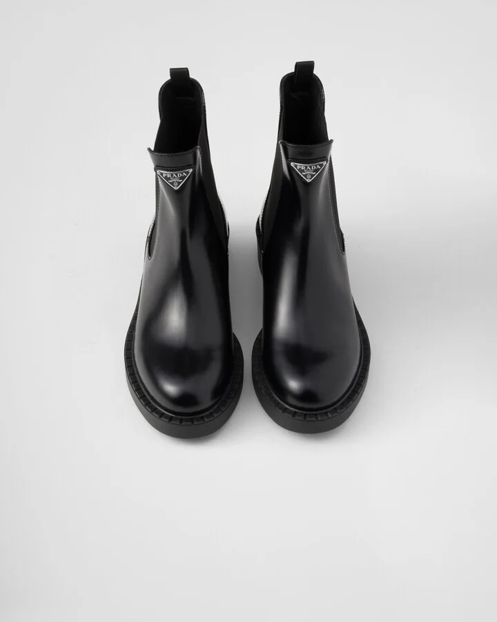 Brushed leather Chelsea booties - Image 4