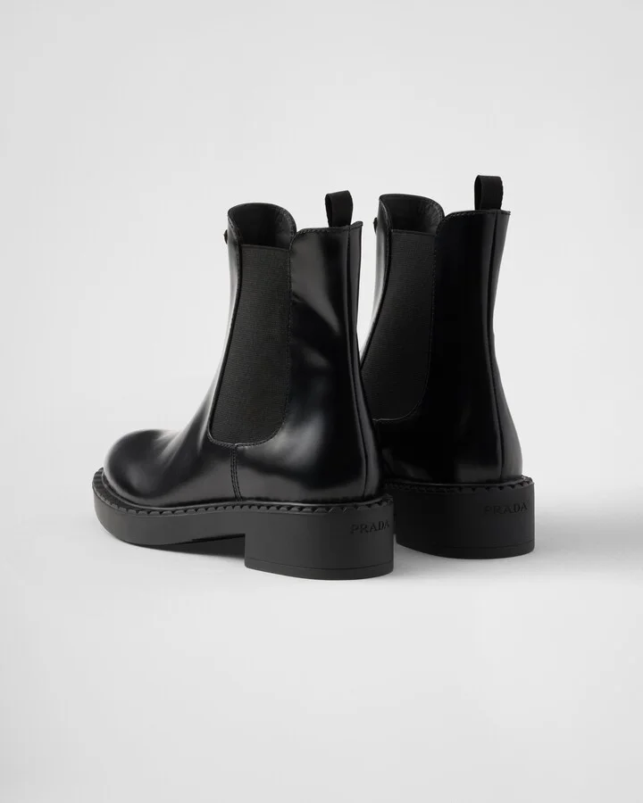 Brushed leather Chelsea booties - Image 5