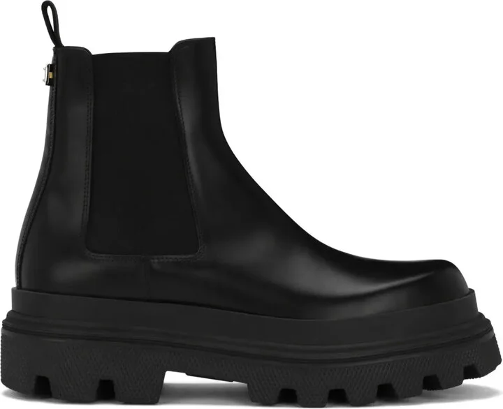 brushed leather Chelsea boots