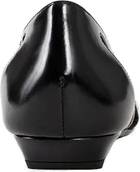 Brushed Leather Cut-out Ballerina Flats - Image 3