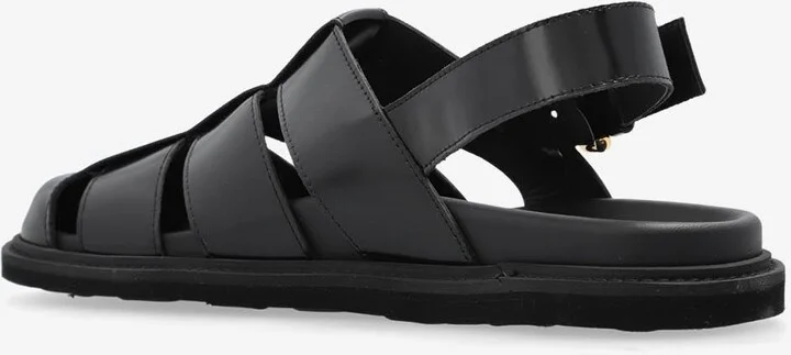 Brushed Leather Cut-Out Sandals - Image 2