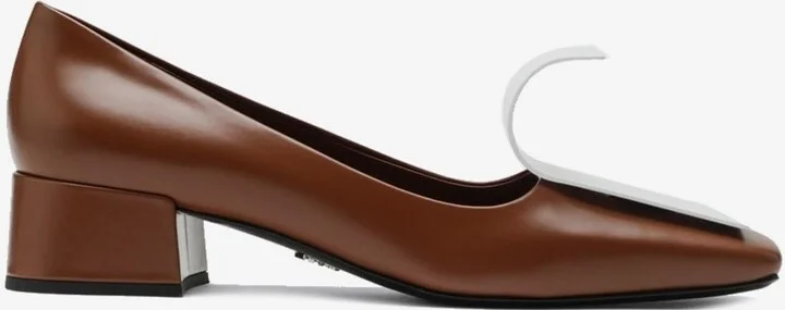 Brushed Leather Décolleté Loafers