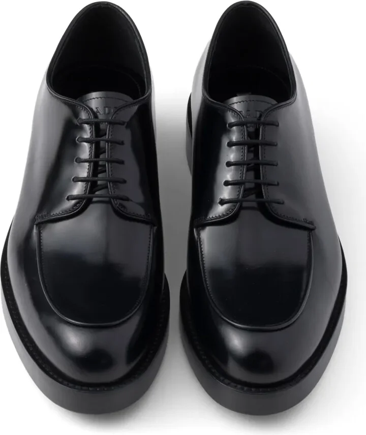 Brushed Leather Derby Shoes - Image 4
