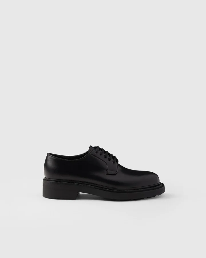 Brushed leather derby shoes - Image 2