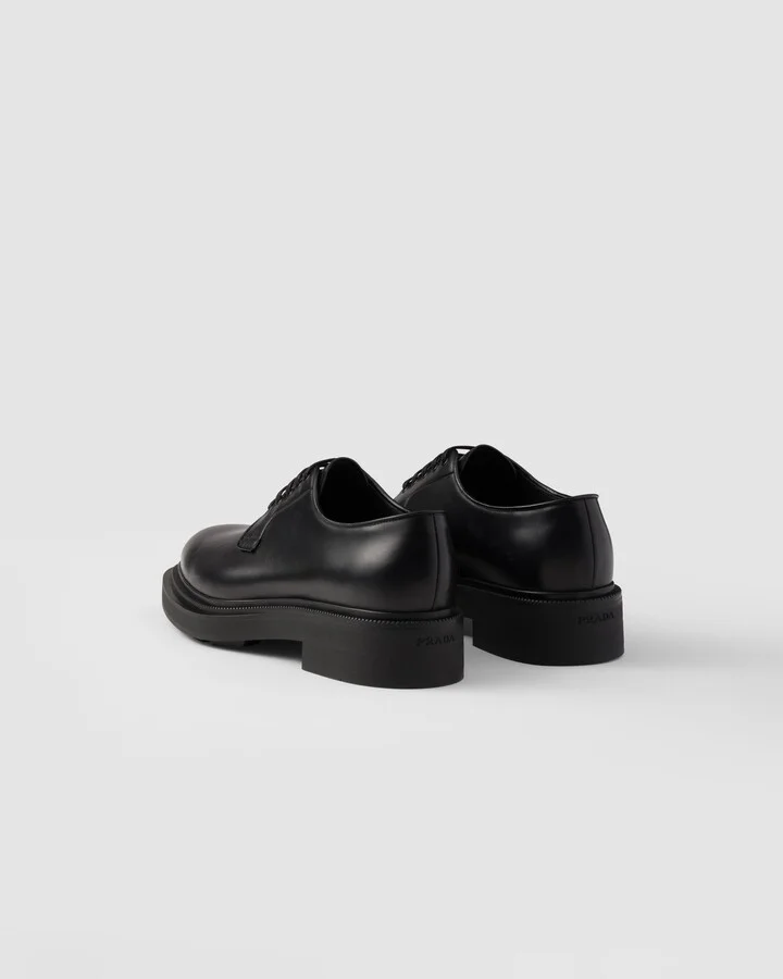 Brushed leather derby shoes - Image 4