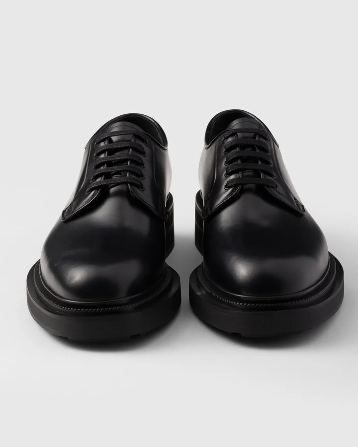Brushed leather derby shoes - Image 5