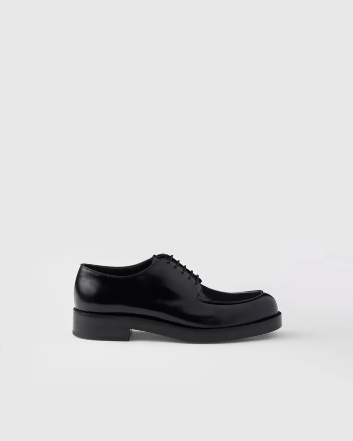 Brushed leather derby shoes - Image 2