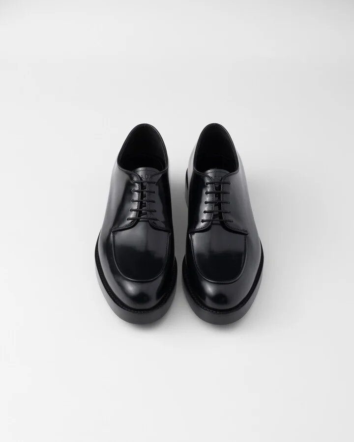 Brushed leather derby shoes - Image 4