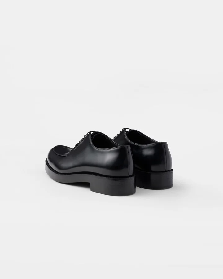 Brushed leather derby shoes - Image 5