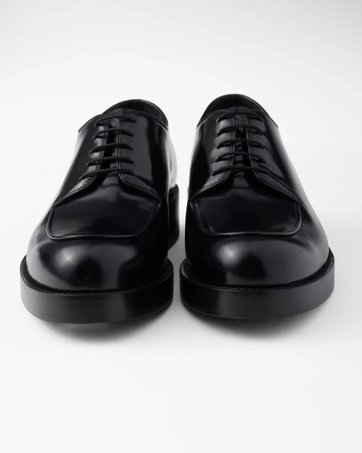 Brushed leather derby shoes - Image 6