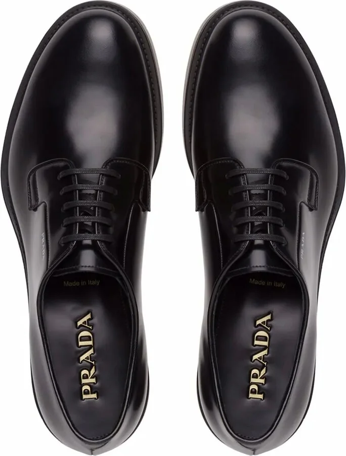 brushed-leather Derby shoes - Image 4