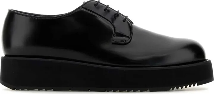 Brushed-Leather Derby Shoes