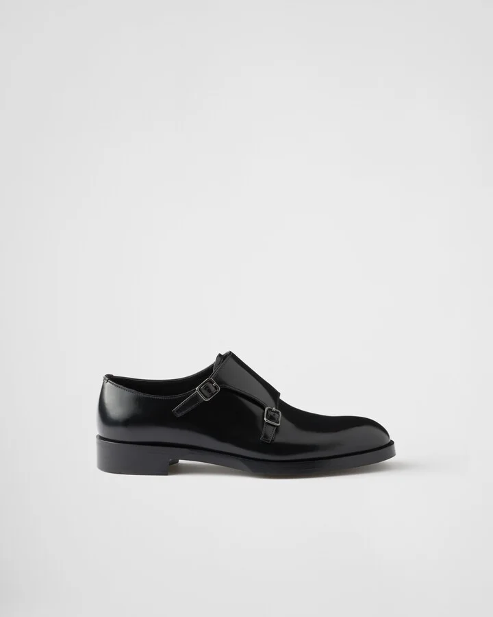 Brushed leather double monk strap shoes - Image 2