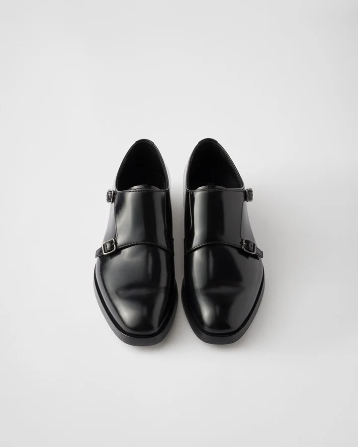 Brushed leather double monk strap shoes - Image 3