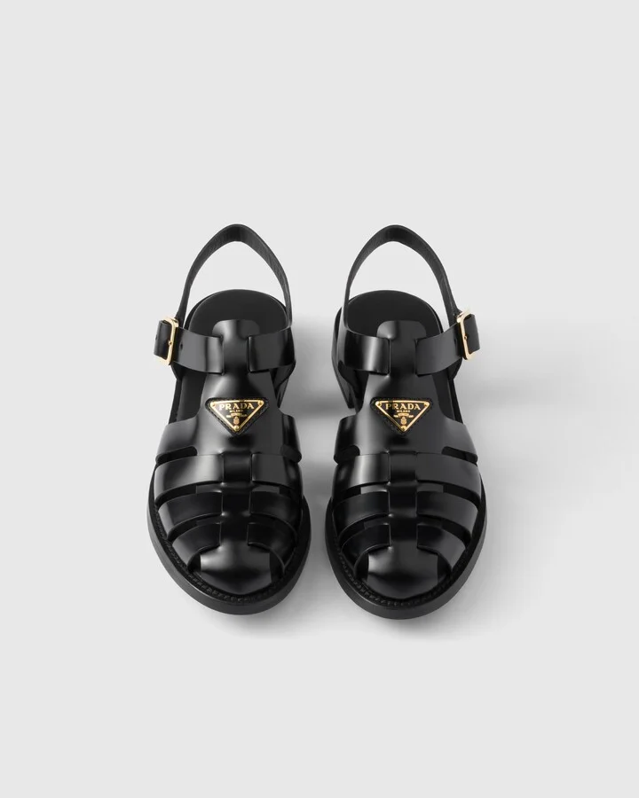 Brushed leather fisherman sandals - Image 3