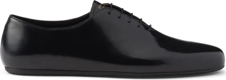 Brushed-Leather Lace-Up Shoes