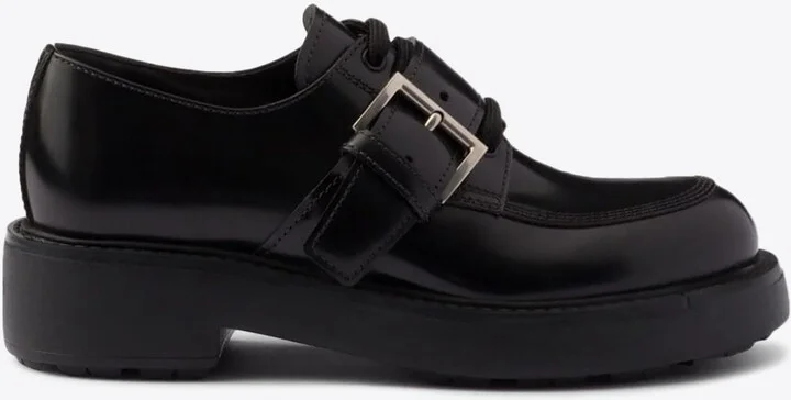 Brushed Leather Lace-Up Shoes