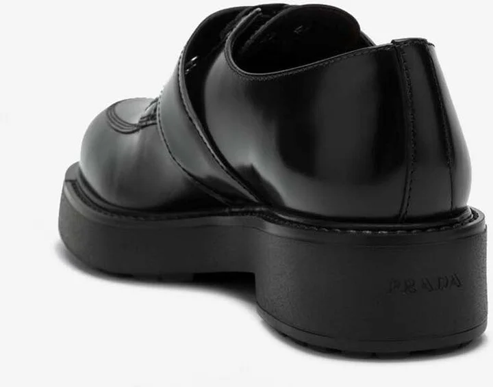 Brushed Leather Lace-Up Shoes with Strap - Image 3