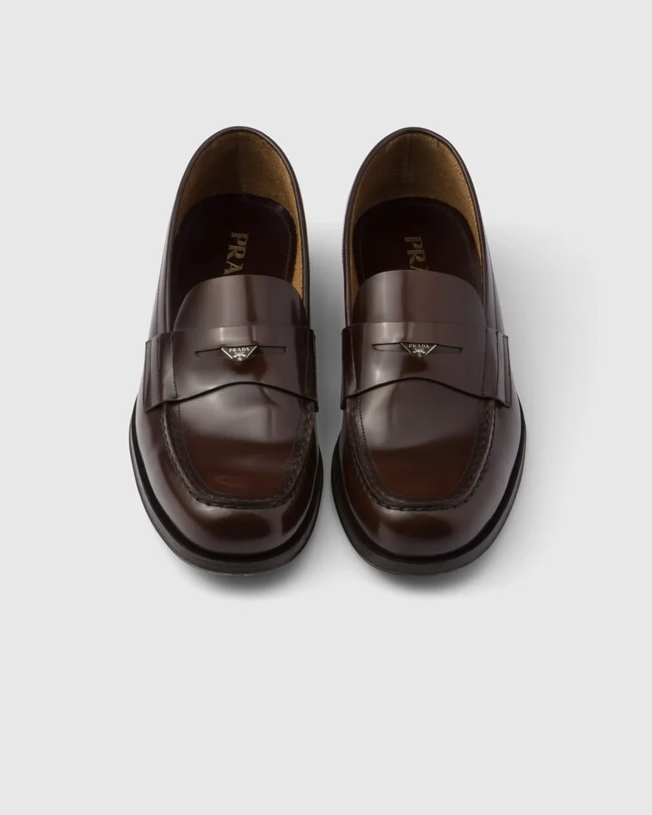 Brushed leather loafers - Image 4