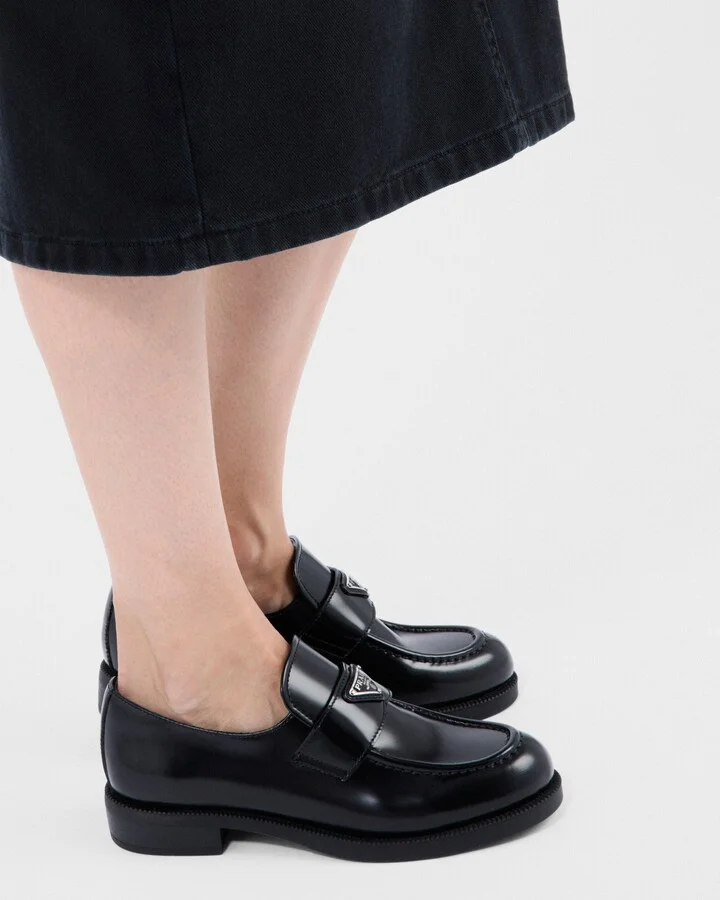 Brushed leather loafers - Image 3