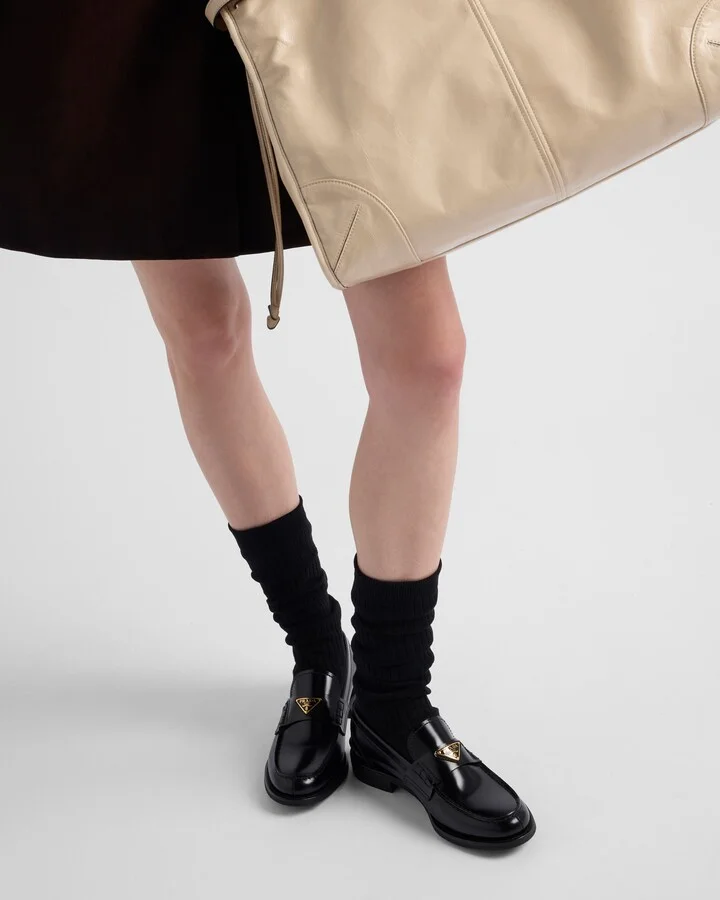 Brushed leather loafers - Image 3