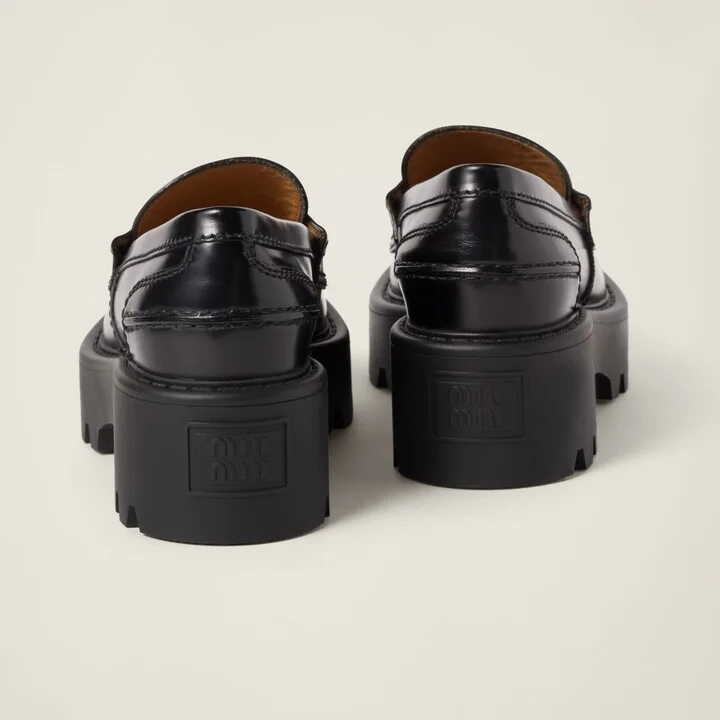Brushed leather loafers - Image 3