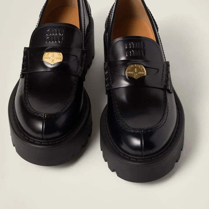 Brushed leather loafers - Image 4