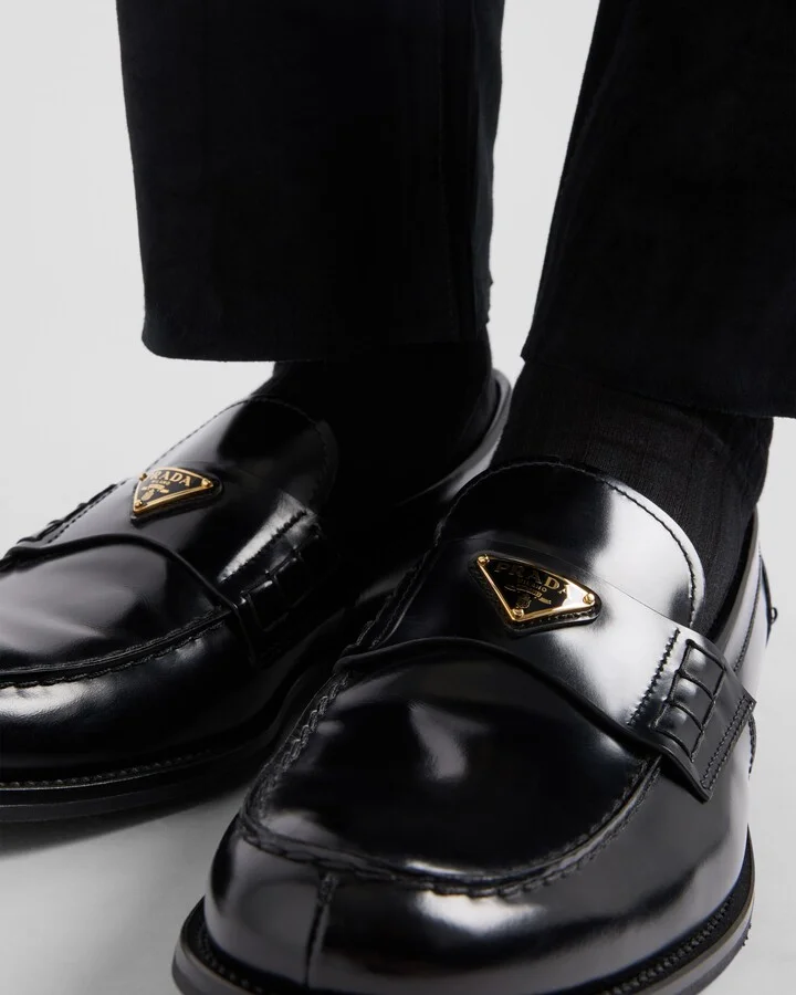 Brushed leather loafers - Image 3