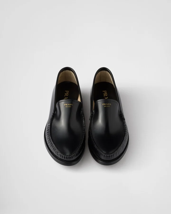 Brushed leather loafers - Image 3
