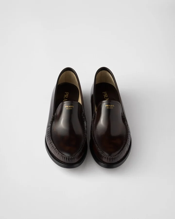 Brushed leather loafers - Image 3
