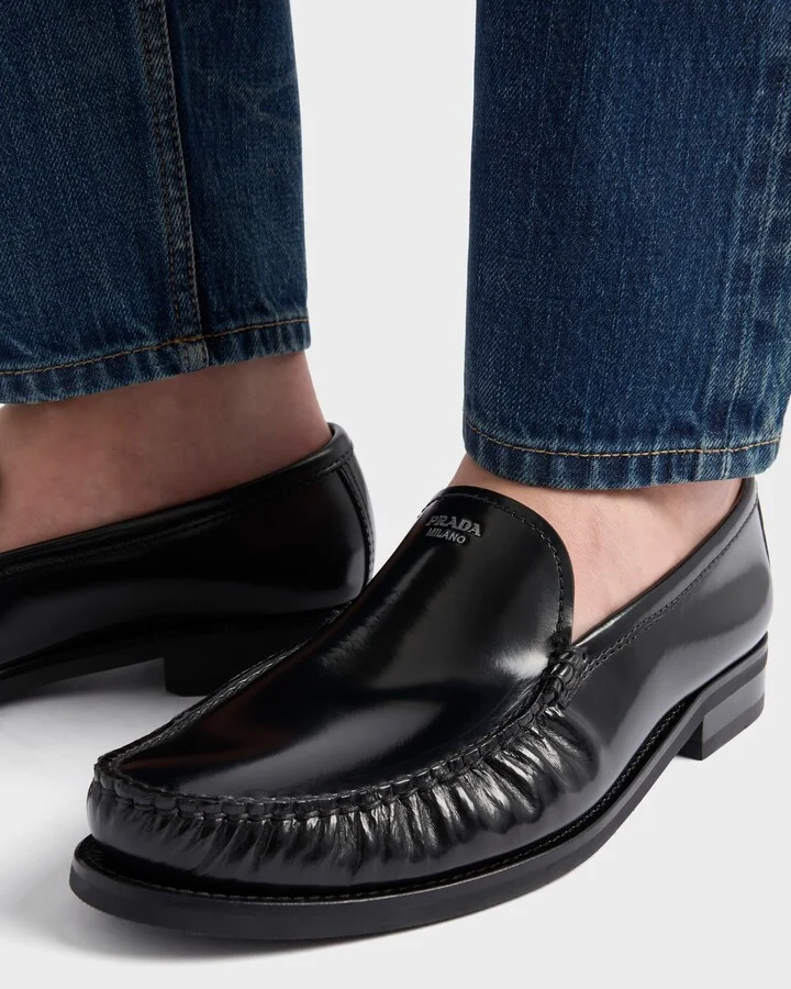 Brushed leather loafers - Image 3