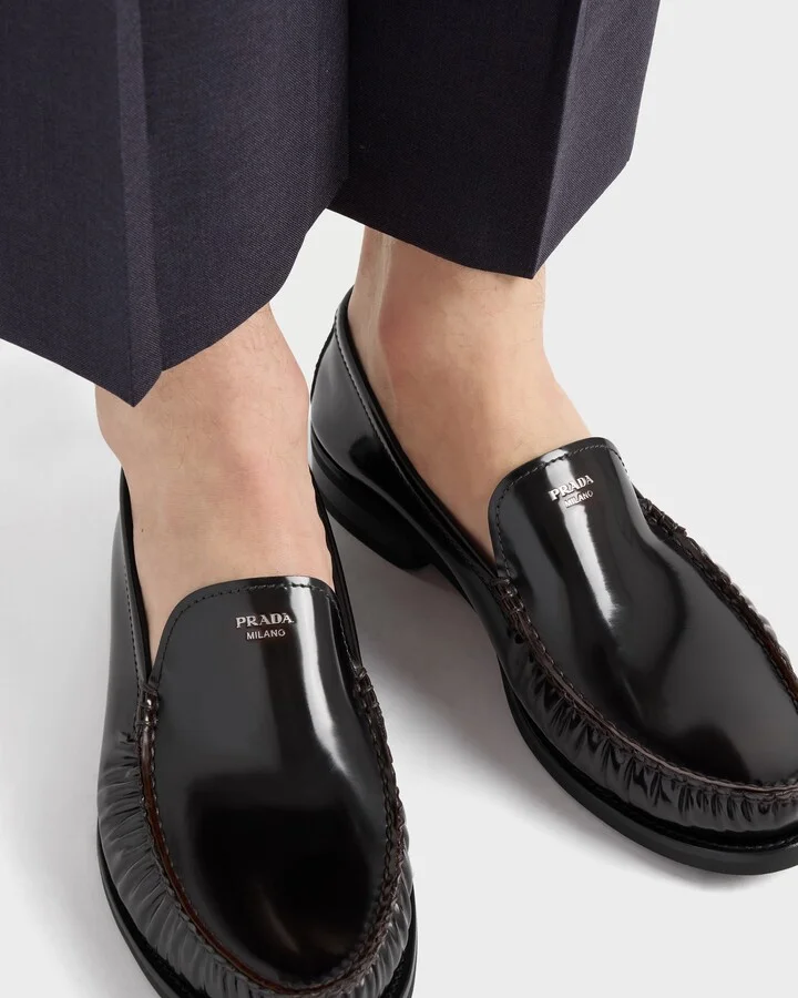 Brushed leather loafers - Image 3