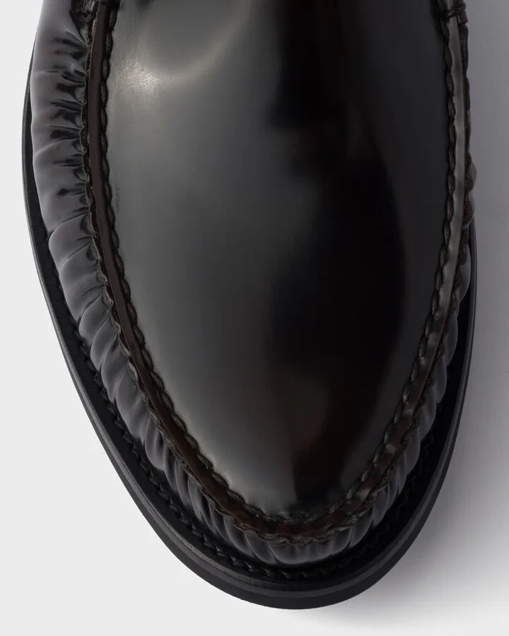 Brushed leather loafers - Image 6