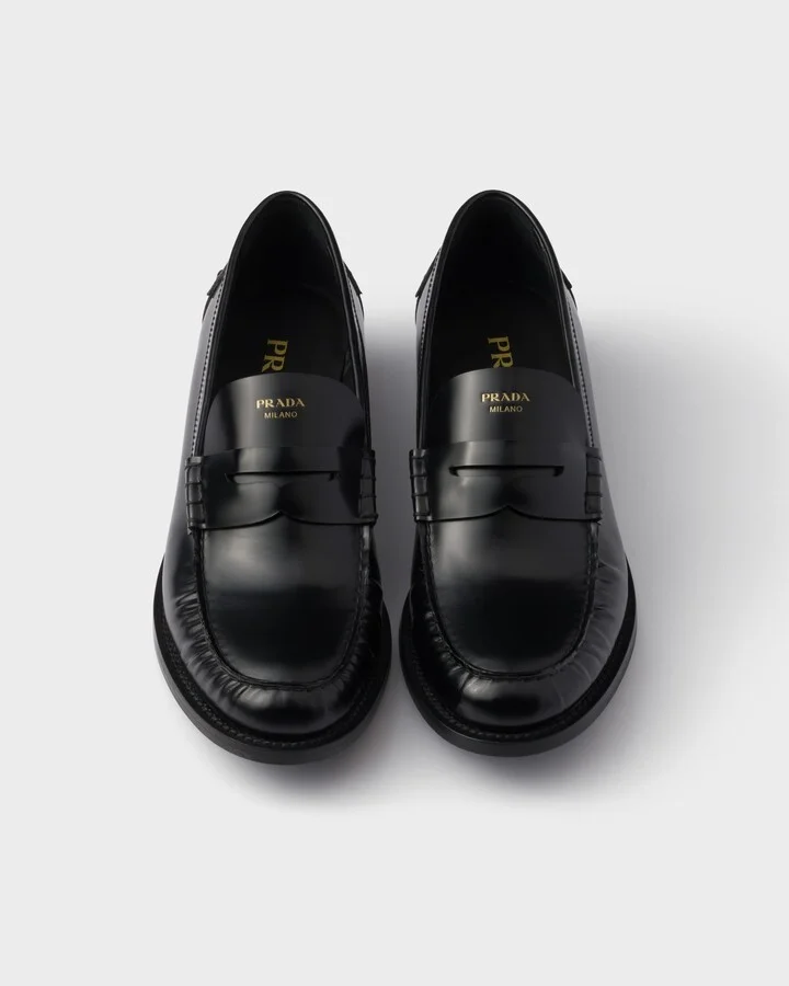 Brushed leather loafers - Image 3
