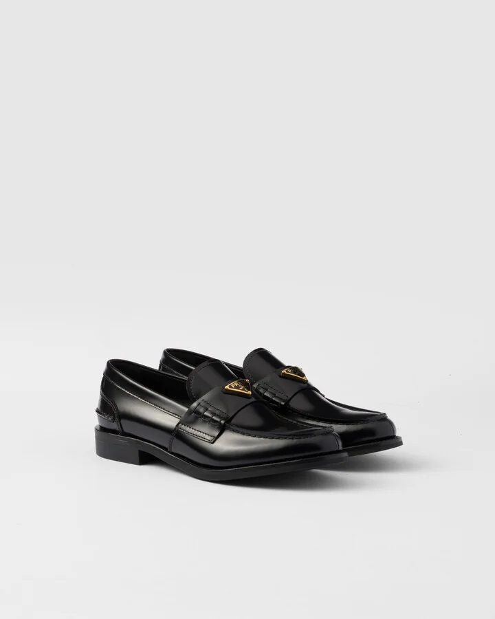 Brushed leather loafers