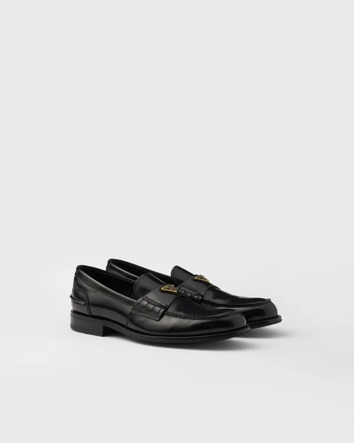 Brushed leather loafers