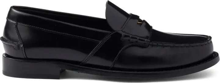 Brushed-Leather Loafers