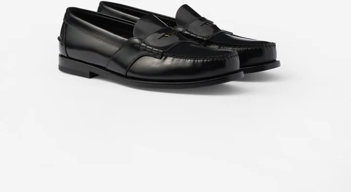 Brushed leather loafers