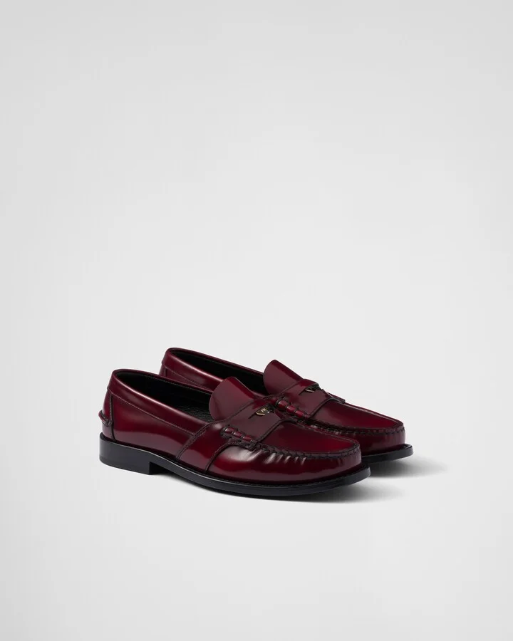 Brushed leather loafers