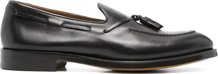 Brushed-Leather Loafers