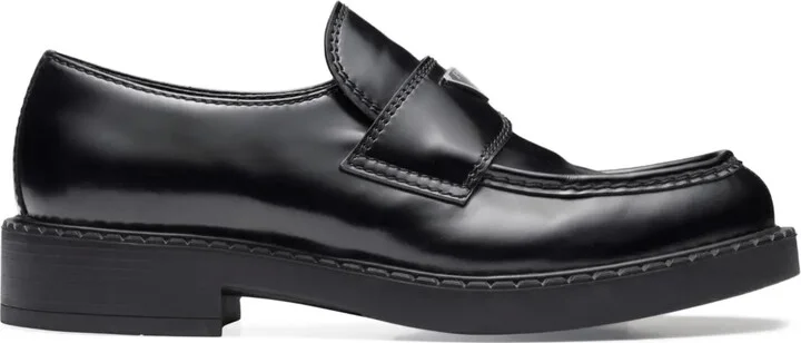 Brushed-Leather Loafers