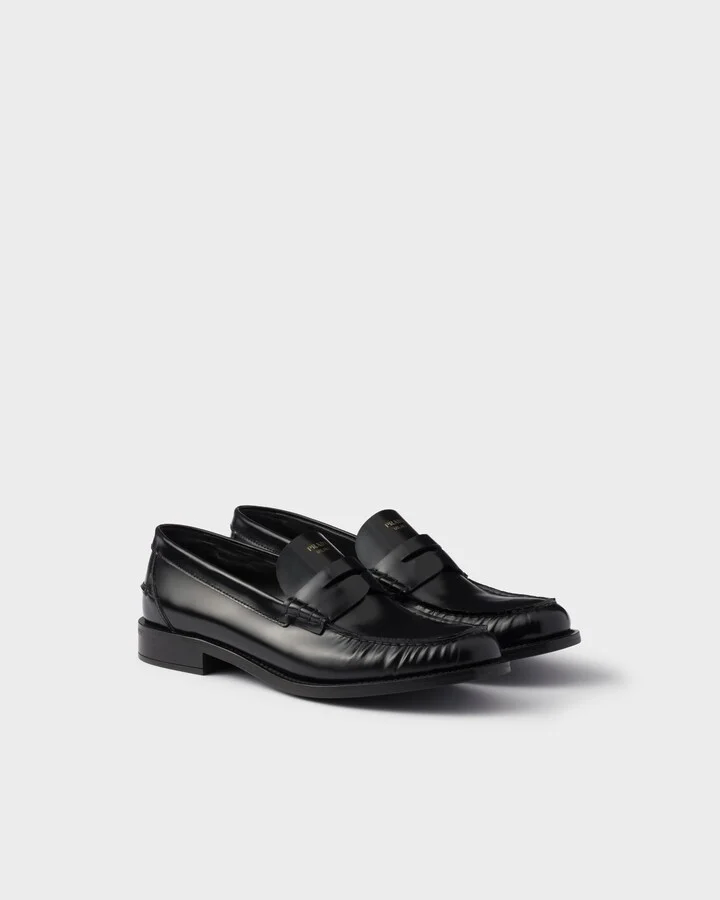 Brushed leather loafers