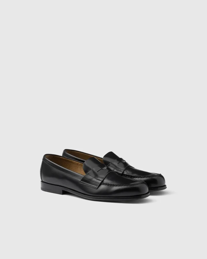 Brushed leather loafers