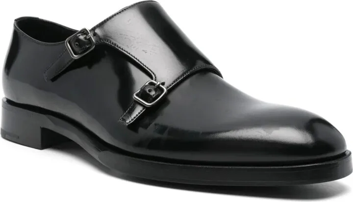 Brushed Leather Monk Shoes - Image 2