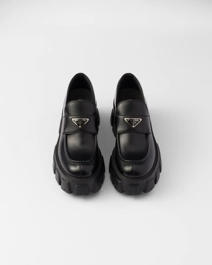 Brushed leather Monolith loafers - Image 4
