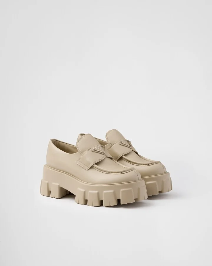 Brushed leather Monolith loafers