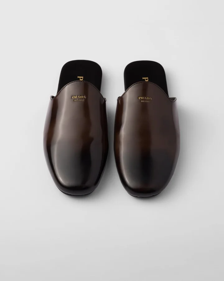 Brushed leather mules - Image 3