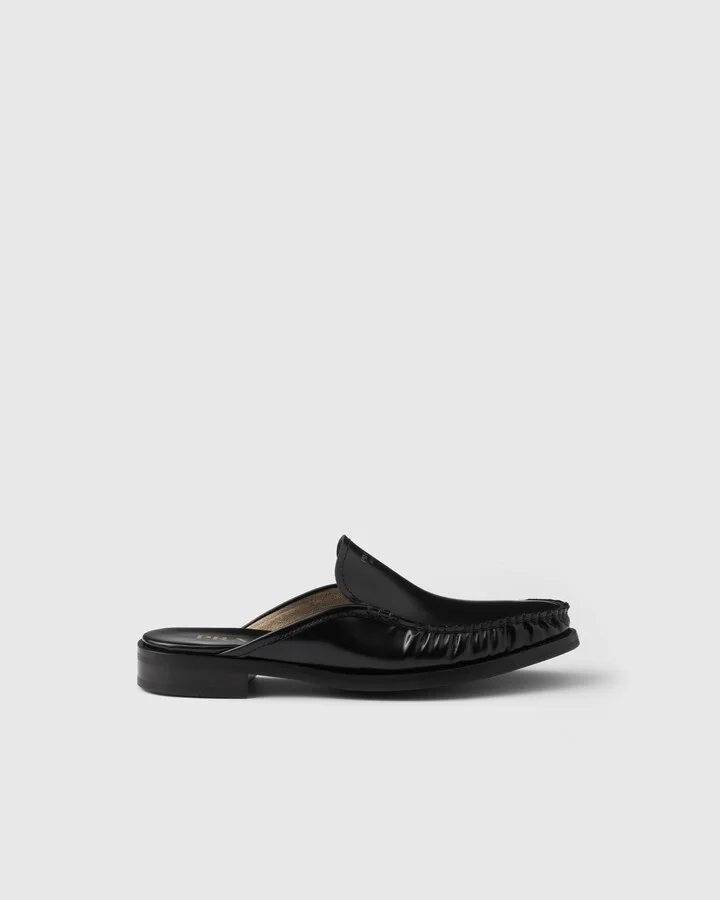 Brushed leather mules - Image 2