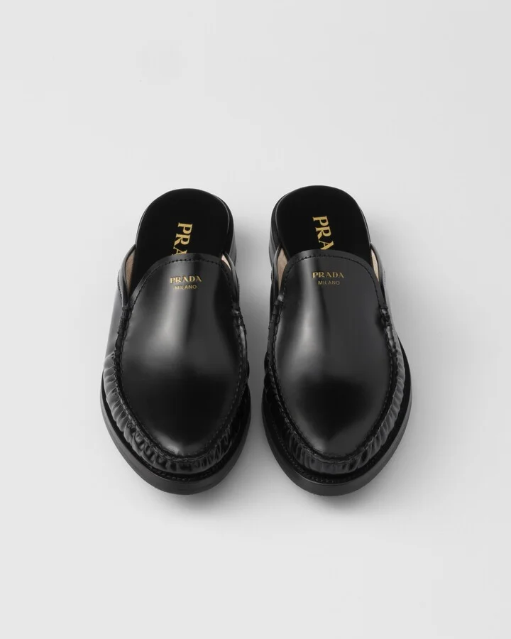 Brushed leather mules - Image 3